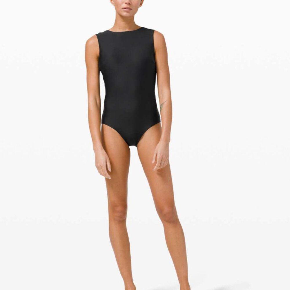 Lululemon Waterside High Neck Swim One-Piece *Medium Coverage Black (NWT) - Picture 5 of 13